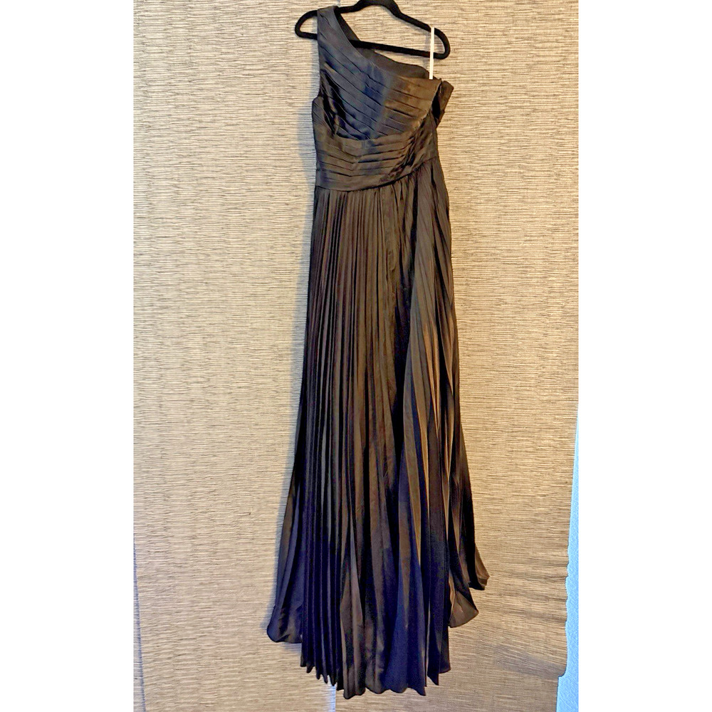 Wedding Formal Prom A-Line One Shoulder Dress Gown, Black, Size 4 - Picture 5 of 8